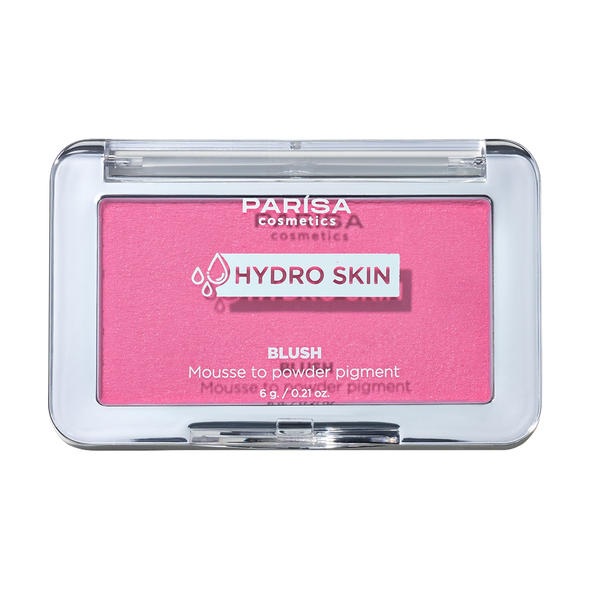 Рум'яна-мус для обличчя Parisa Cosmetics Hydro Skin Blush Mousse To Powder Pigment 04 Soft Rosey, 6 г